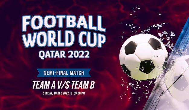 Free PSD football world cup semi final versus scoreboard template